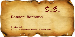Demmer Barbara névjegykártya